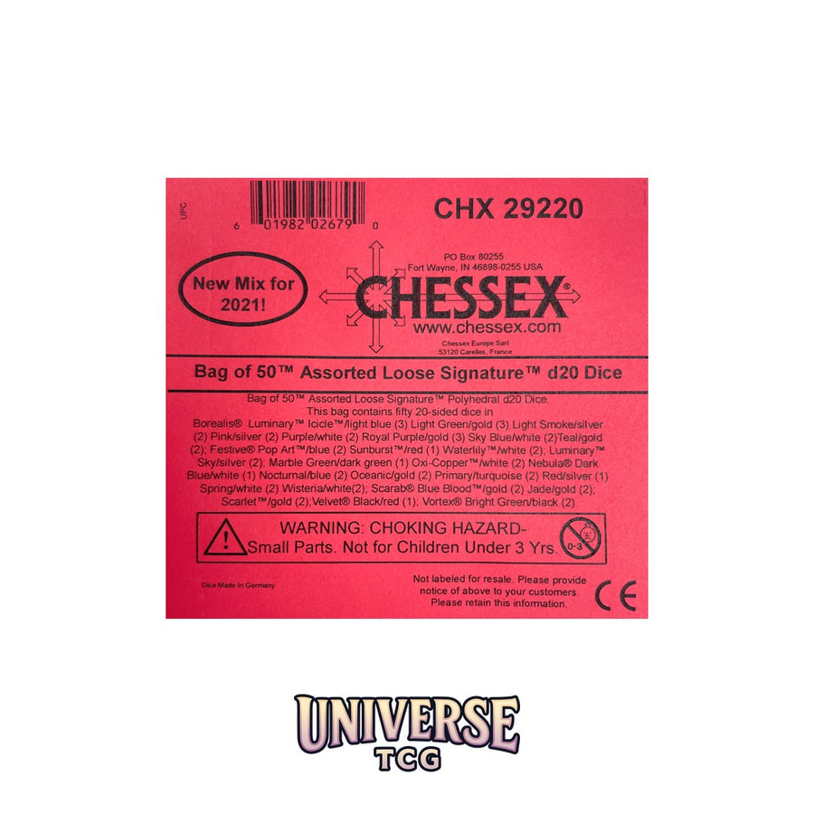 Chessex: Bag of 50 Assorted Loose Signature Polyhedral d20 Dice