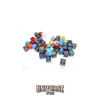 Chessex: Bag of 50 Assorted Loose Speckled Polyhedral d6 Dice