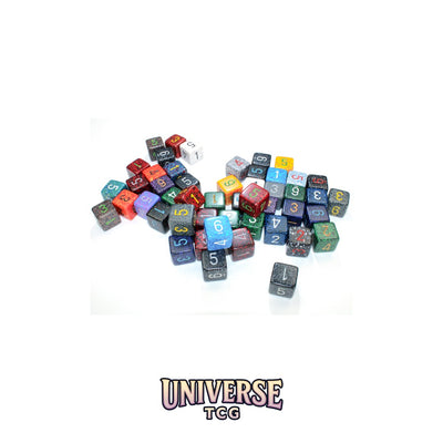 Chessex: Bag of 50 Assorted Loose Speckled Polyhedral d6 Dice