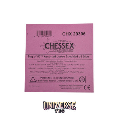 Chessex: Bag of 50 Assorted Loose Speckled Polyhedral d6 Dice