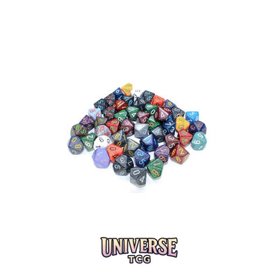 Chessex: Bag of 50 Assorted Loose Speckled Polyhedral d10 Dice