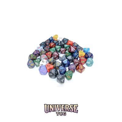Chessex: Bag of 50 Assorted Loose Speckled Polyhedral d10 Dice