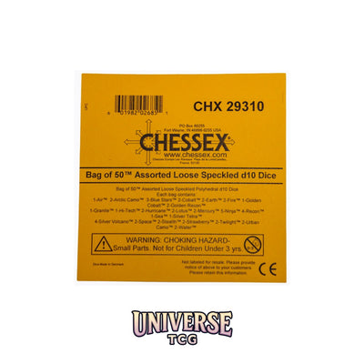 Chessex: Bag of 50 Assorted Loose Speckled Polyhedral d10 Dice