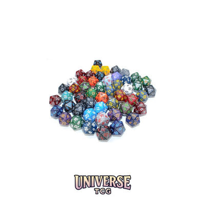 Chessex: Bag of 50 Assorted Loose Speckled Polyhedral d20 Dice