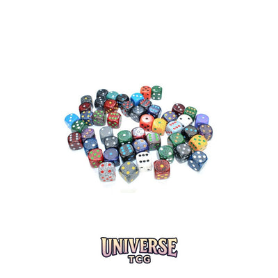 Chessex: Bag of 50 Assorted Loose Speckled 16mm w/pips d6 Dice