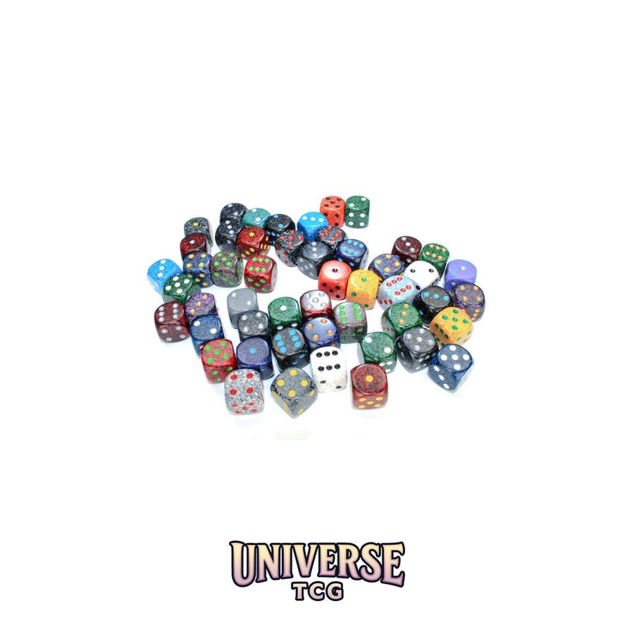 Chessex: Bag of 50 Assorted Loose Speckled 16mm w/pips d6 Dice