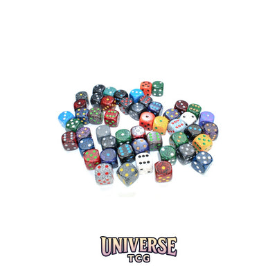 Chessex: Bag of 50 Assorted Loose Speckled 16mm w/pips d6 Dice