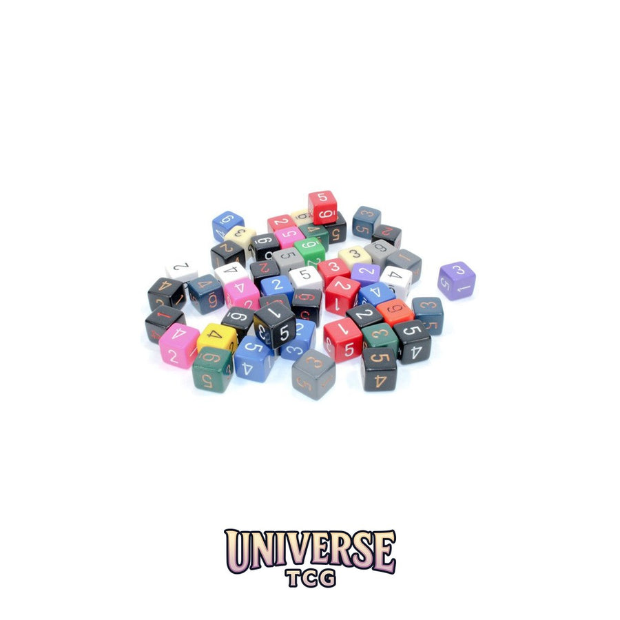 Chessex: Bag of 50 Assorted Loose Opaque Polyhedral d6 Dice