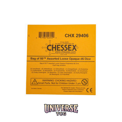 Chessex: Bag of 50 Assorted Loose Opaque Polyhedral d6 Dice