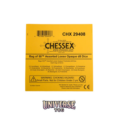 Chessex: Bag of 50 Assorted Loose Opaque Polyhedral d8 Dice