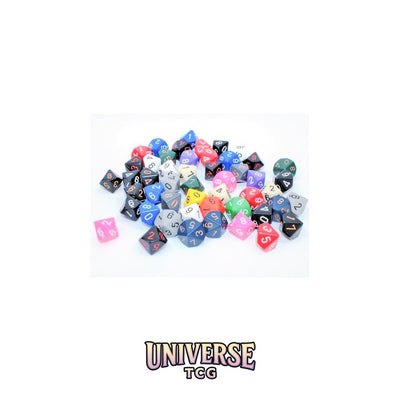 Chessex: Bag of 50 Assorted Loose Opaque Polyhedral d10 Dice