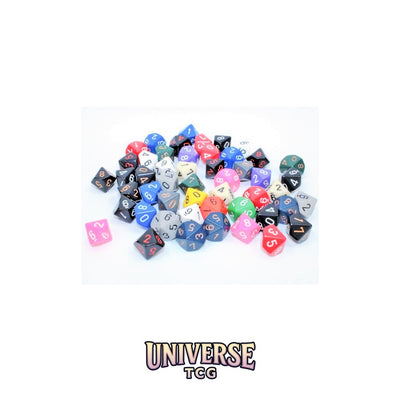 Chessex: Bag of 50 Assorted Loose Opaque Polyhedral d10 Dice