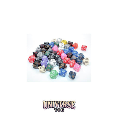 Chessex: Bag of 50 Assorted Loose Opaque Polyhedral Tens d10 Dice
