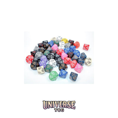 Chessex: Bag of 50 Assorted Loose Opaque Polyhedral Tens d10 Dice