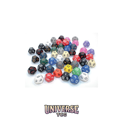 Chessex: Bag of 50 Assorted Loose Opaque Polyhedral d12 Dice