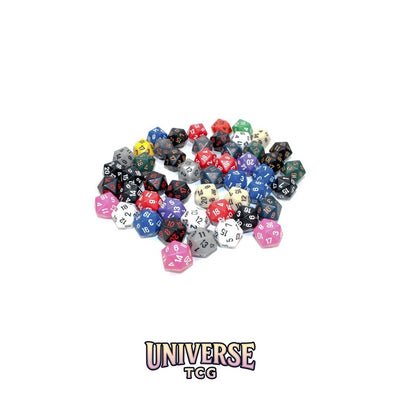 Chessex: Bag of 50 Assorted Loose Opaque Polyhedral d20 Dice