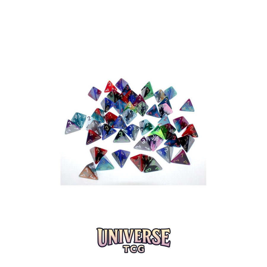 Chessex: Bag of 50 Assorted Loose Gemini Polyhedral d4 Dice