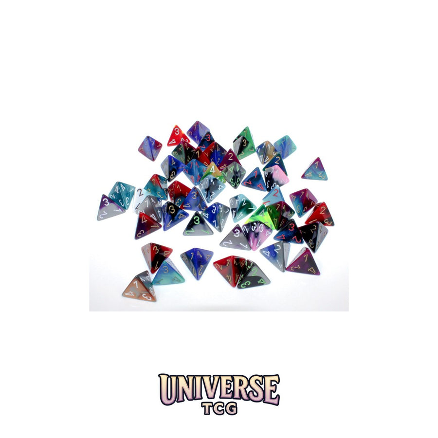Chessex: Bag of 50 Assorted Loose Gemini Polyhedral d4 Dice