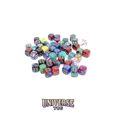 Chessex: Bag of 50 Assorted Loose Gemini 12mm w/pips d6 Dice