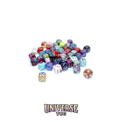 Chessex: Bag of 50 Assorted Loose Gemini 16mm w/pips d6 Dice