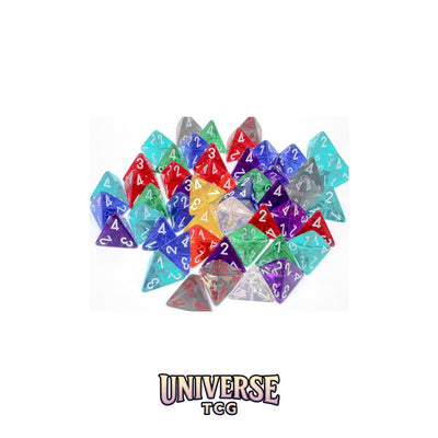Chessex: Bag of 50 Assorted Loose Translucent Polyhedral d4 Dice