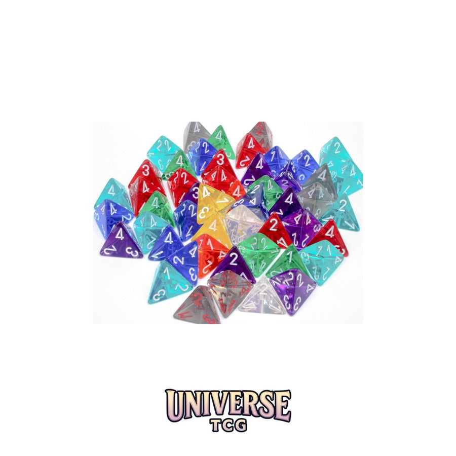 Chessex: Bag of 50 Assorted Loose Translucent Polyhedral d4 Dice
