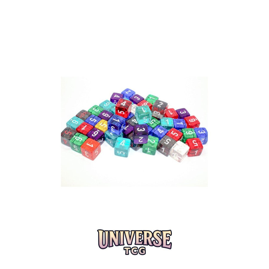 Chessex: Bag of 50 Assorted Loose Translucent Polyhedral d6 Dice
