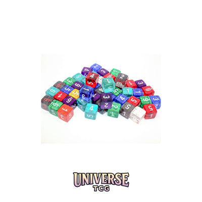 Chessex: Bag of 50 Assorted Loose Translucent Polyhedral d6 Dice