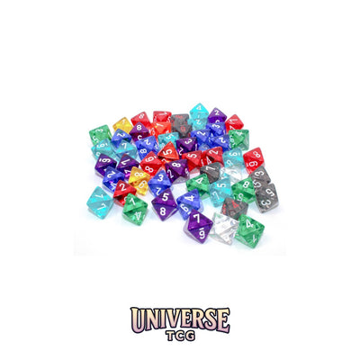 Chessex: Bag of 50 Assorted Loose Translucent Polyhedral d8 Dice
