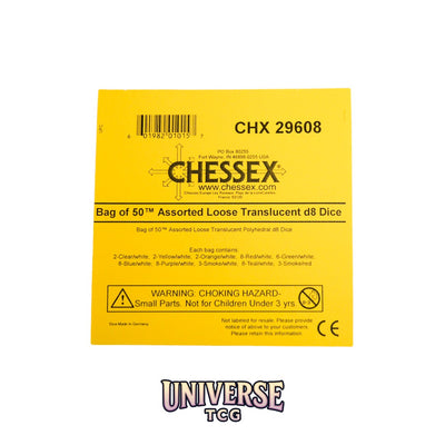 Chessex: Bag of 50 Assorted Loose Translucent Polyhedral d8 Dice