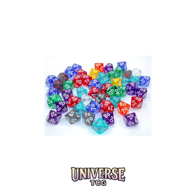 Chessex: Bag of 50 Assorted Loose Translucent Polyhedral Tens d10 Dice