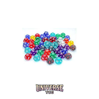 Chessex: Bag of 50 Assorted Loose Translucent Polyhedral d12 Dice