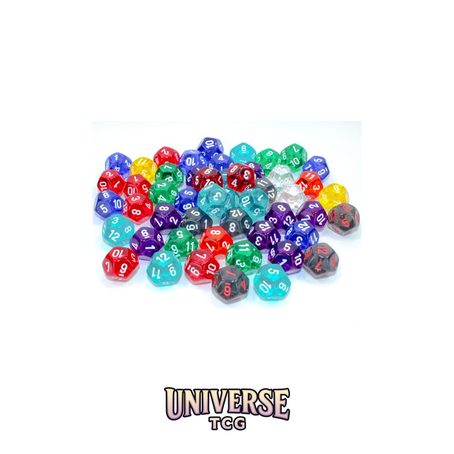 Chessex: Bag of 50 Assorted Loose Translucent Polyhedral d12 Dice