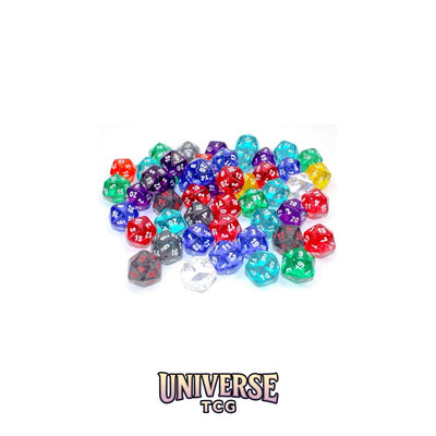 Chessex: Bag of 50 Assorted Loose Translucent Polyhedral d20 Dice