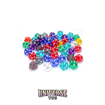 Chessex: Bag of 50 Assorted Loose Translucent Polyhedral d20 Dice