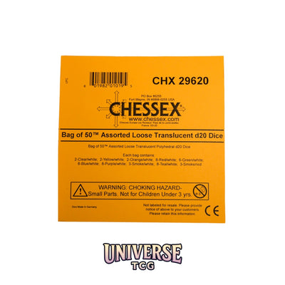 Chessex: Bag of 50 Assorted Loose Translucent Polyhedral d20 Dice