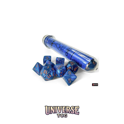 Chessex - Lab Dice Borealis Midnight/copper Polyhedral 7-Dice Set (with bonus die)
