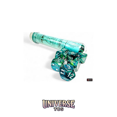 Chessex - Lab Dice Lustrous Neptune/grey Polyhedral 7-Dice Set (with bonus die)