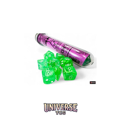 Chessex - Lab Dice Nebula Gelatinous/white Polyhedral 7-Dice Set (with bonus die)