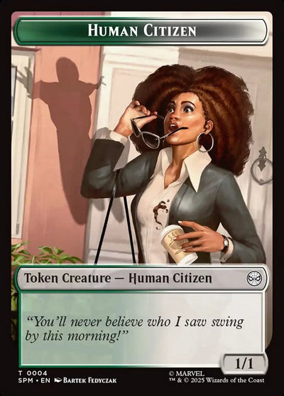 Human Citizen Token (GW 1/1) // Treasure Token - Marvel's Spider-Man: Tokens (Token) [TSPM-T 4/7]