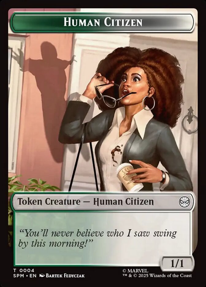 Human Citizen Token (GW 1/1) // Treasure Token - Marvel's Spider-Man: Tokens (Token) [TSPM-T 4/7]