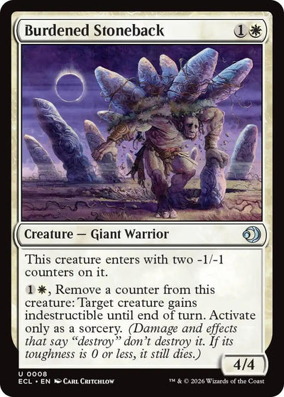 Burdened Stoneback - Lorwyn Eclipsed (Uncommon) [ECL-8]