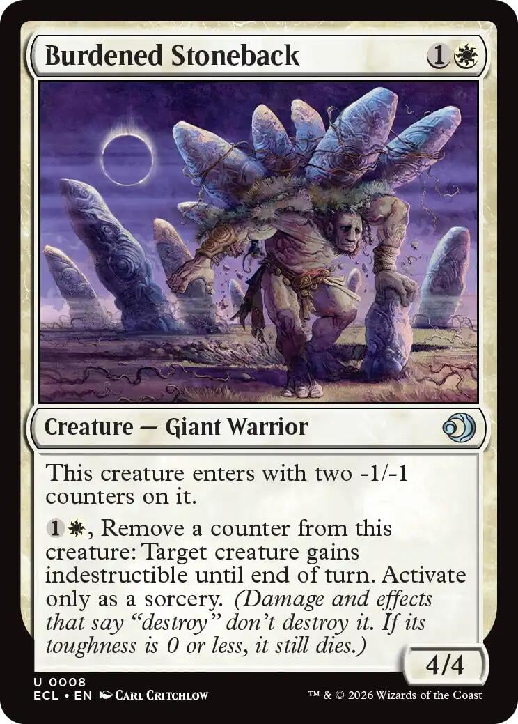 Burdened Stoneback - Lorwyn Eclipsed (Uncommon) [ECL-8]