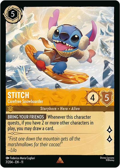 Stitch - Carefree Snowboarder (V.1) - Winterspell (Rare) [11WSP-7]