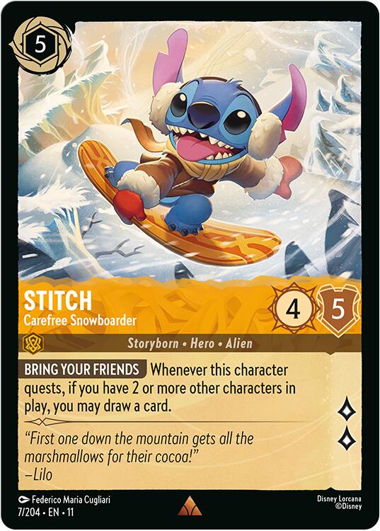 Stitch - Carefree Snowboarder (V.1) - Winterspell (Rare) [11WSP-7]