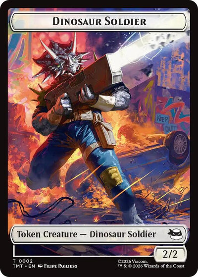 Dinosaur Soldier Token (W 2/2) // Mutagen Token - Teenage Mutant Ninja Turtles: Tokens (Token) [TTMT-T 2/9]