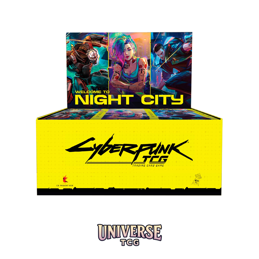 Cyberpunk TCG Booster Box Display Welcome to Night City English Edition with 24 booster packs 288 cards factory sealed