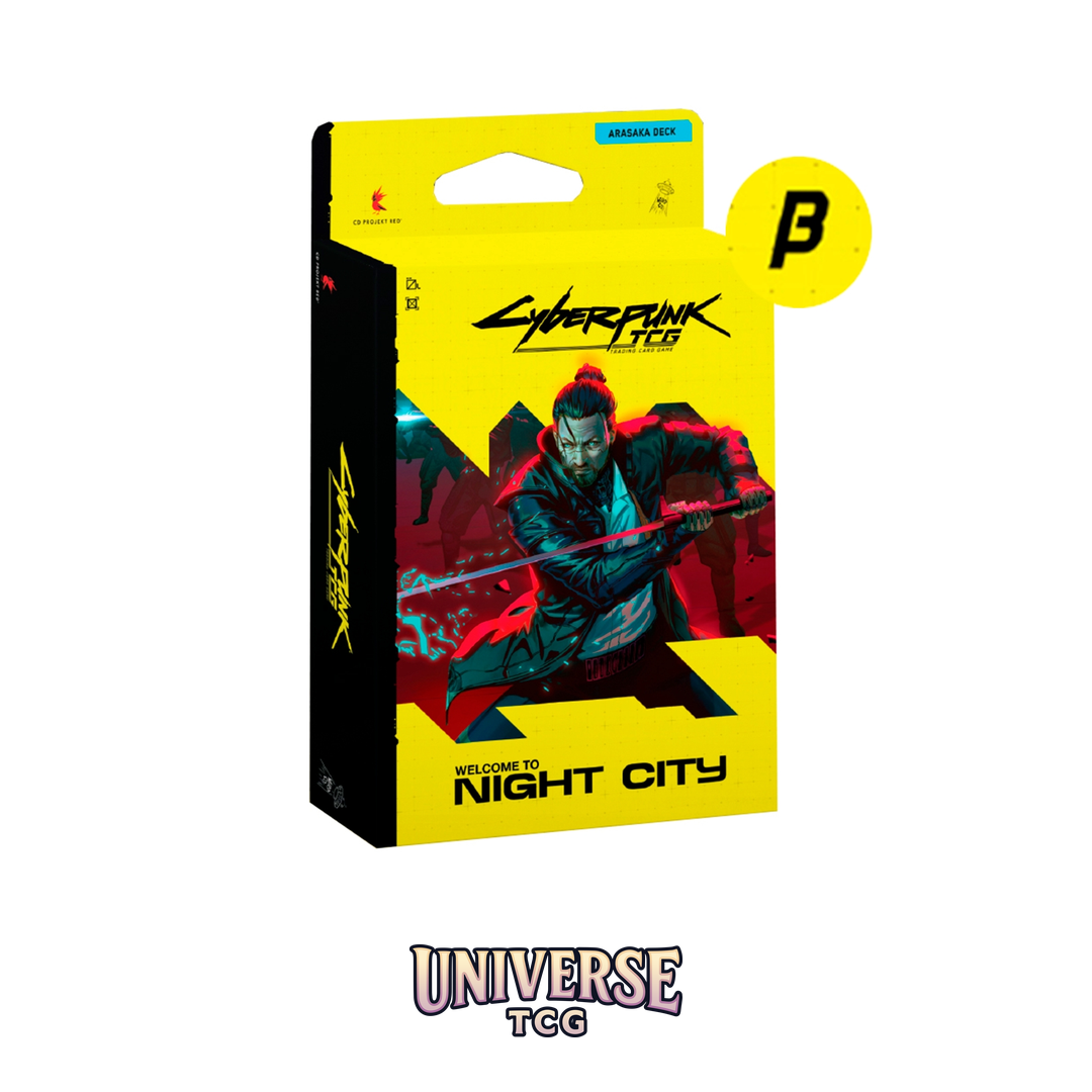 Cyberpunk TCG Starter Deck Display Embracing Power Welcome to Night City Beta Edition English with Saburo Yorinobu Goro Takemura Arasaka Legends