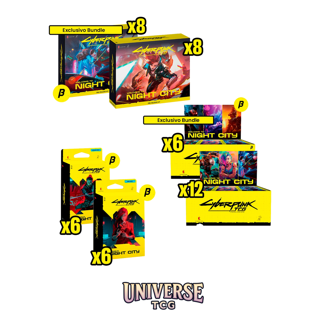 Cyberpunk Trading Card Game Event Kit Beta Pack complete bundle with booster displays Pre-Release Kits Starter Decks tournament support Universe TCG Spain