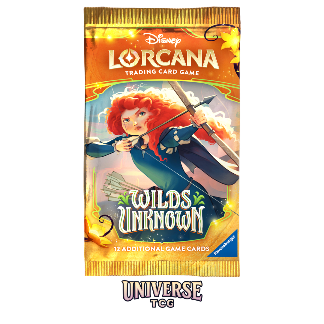 Disney Lorcana Wilds Unknown Booster Display - 24 sealed booster packs with rare and foil cards - Detail View